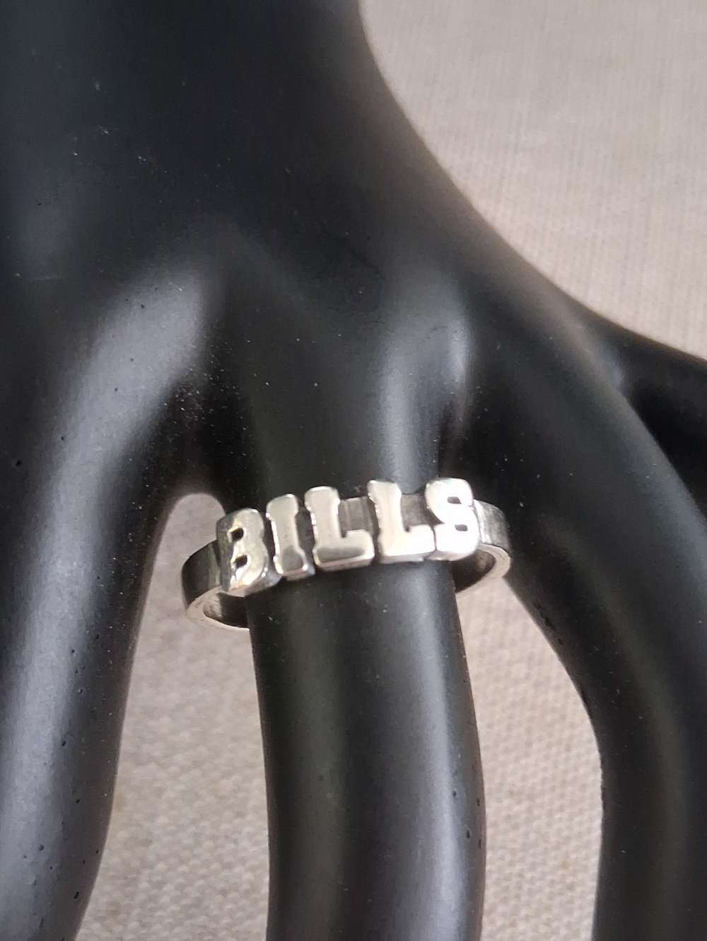 'BILLS' Sterling Silver Letter Ring